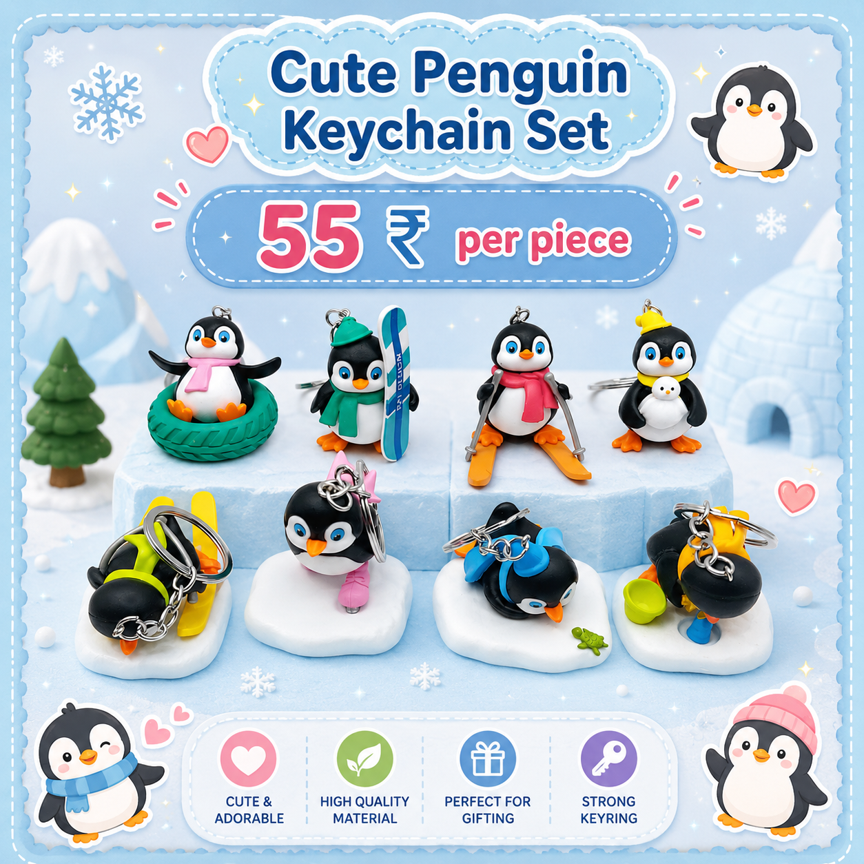 Mini character keychain ( pack of 12)