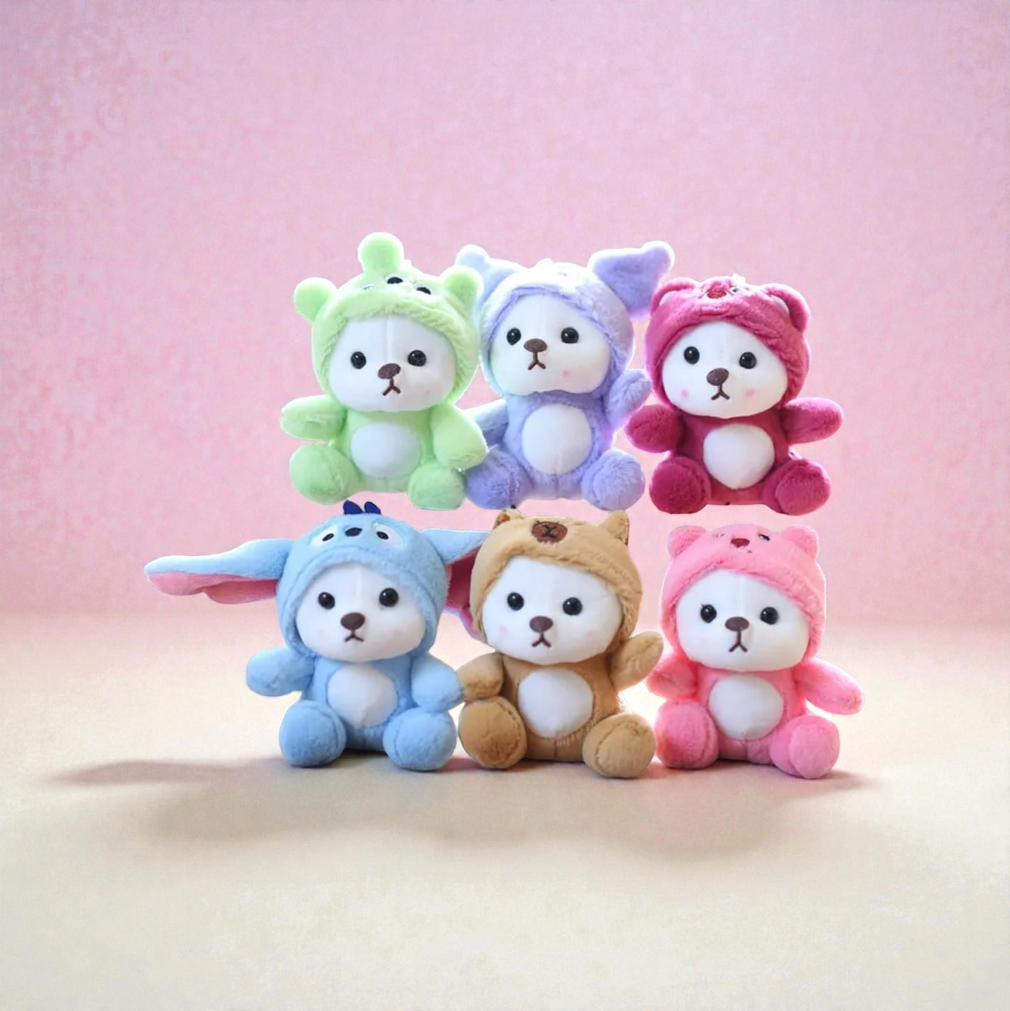 Plushies colorful panda(pack of 6)