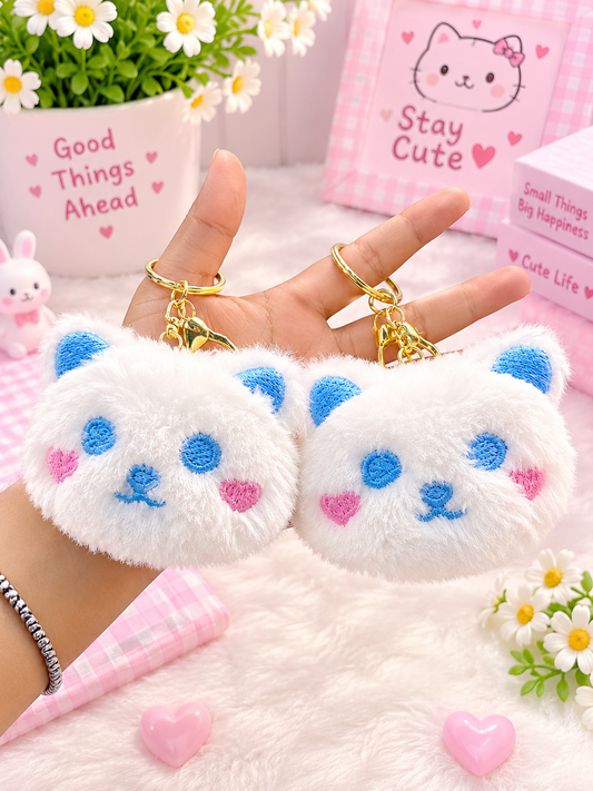 Plushies charms with rosegold keychain (pack of 12 piece)