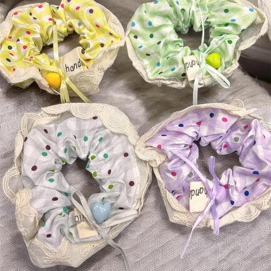 Korean Style Fabric Scrunchie Rubber Band for Daily Wear 7 ( pack of 12)