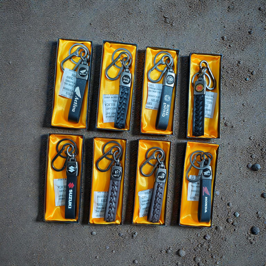 Leather Branded hook keychain(pack of 10- mix designs)