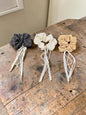 Korean scruchies with beaded tail ( pack of 12 piece)