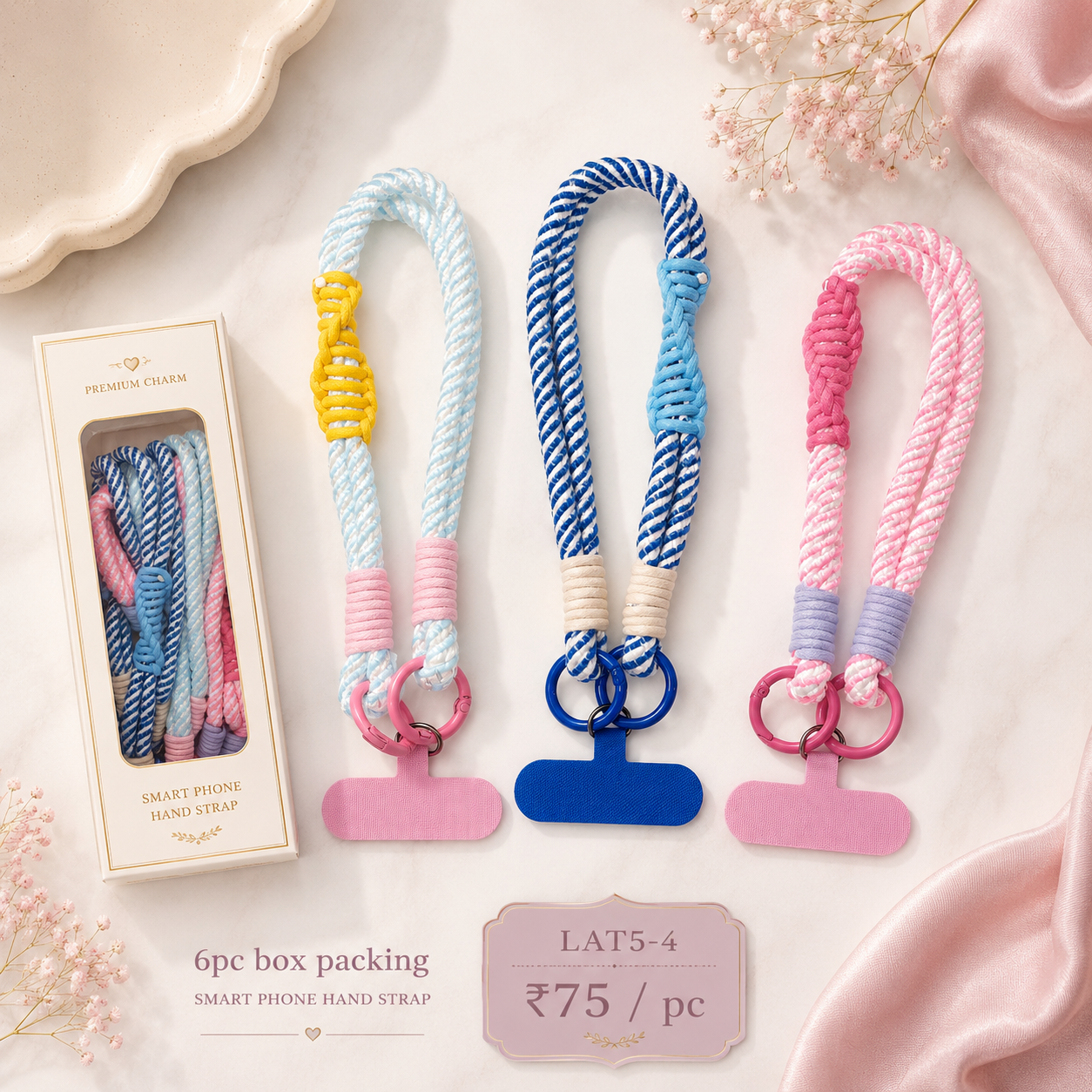 Premium phone charms string ( pack of 6 )