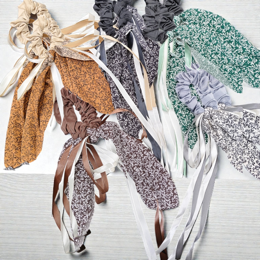 Satin bow scrunchies (pack of 12)