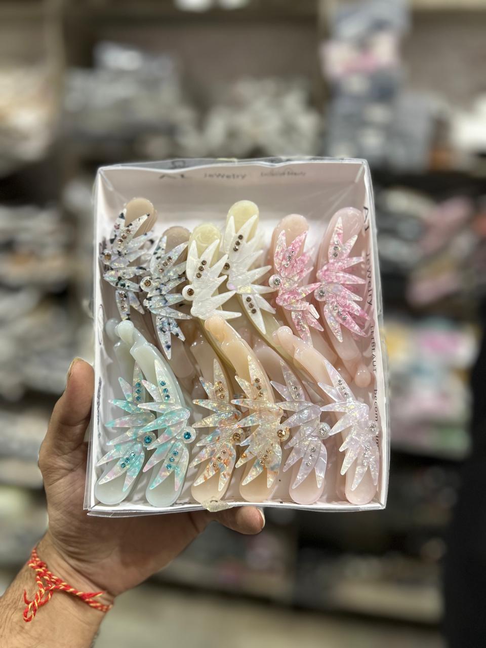 Party wear korean banana clip (pack of 12)