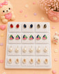 Korean chic earrings with a foldable box ( pack of 12 pieces)