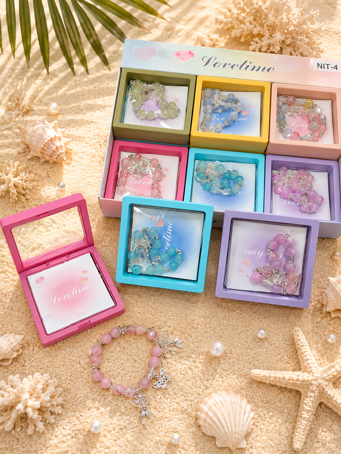 Korean bracelets with floating box superior quality ( pack of 12 )