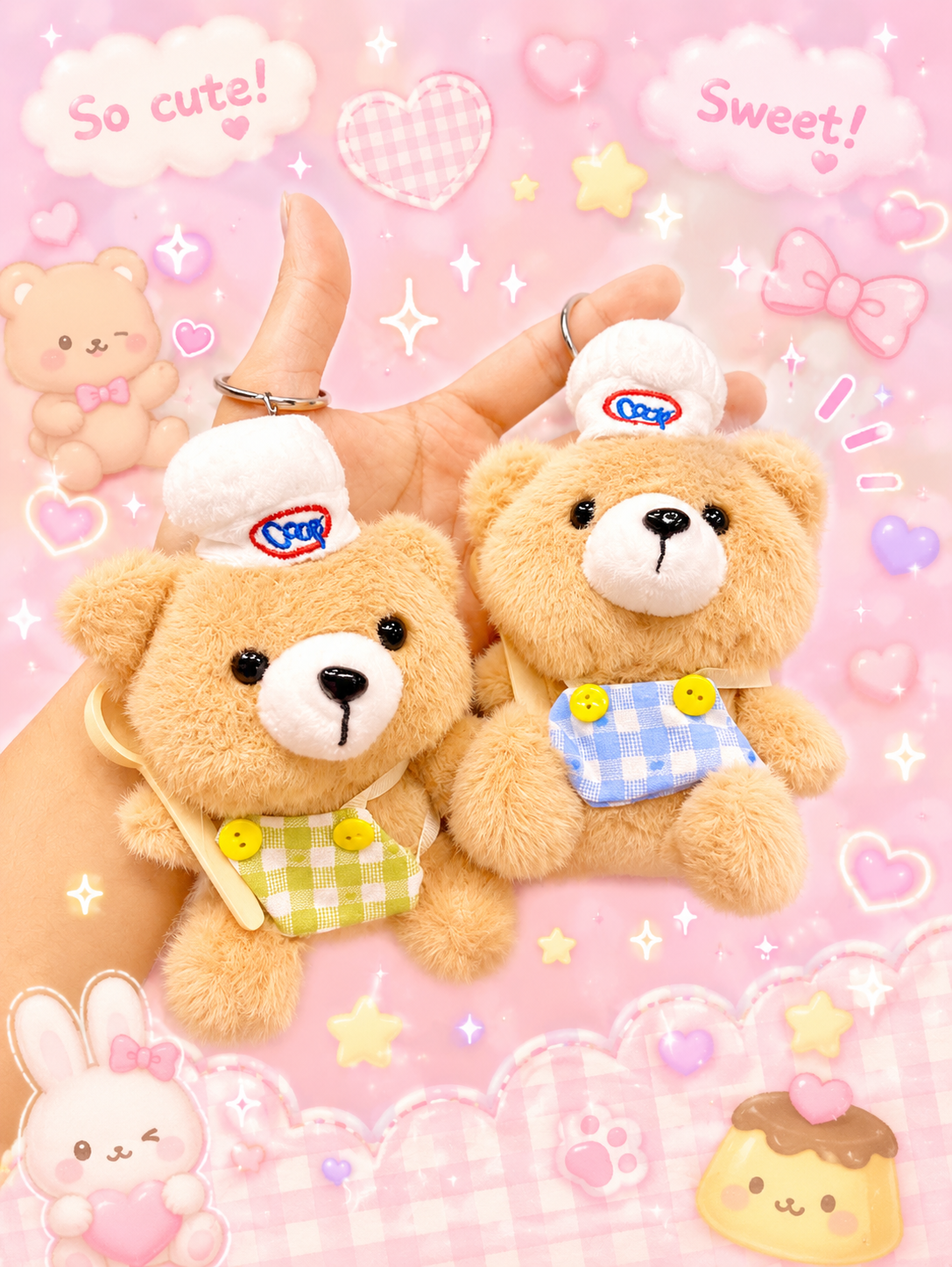 Cute plushies keychain ( pack of 6)
