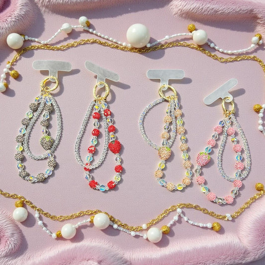 Crystal Beaded Phone Charm | Luxury Wrist Strap Phone Accessory (pack of 6)